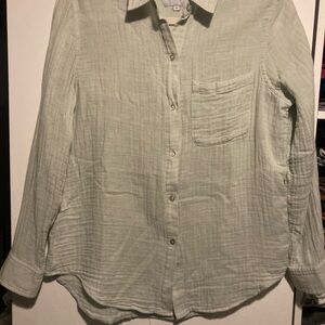 Rails Light Sage Green Button-Up Gauze Shirt